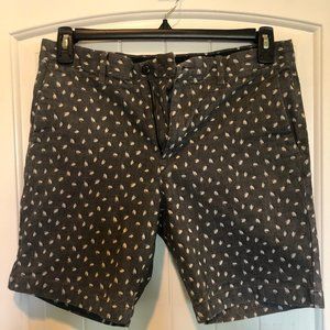 Theory cotton grey shorts w/ leaf pattern size 32